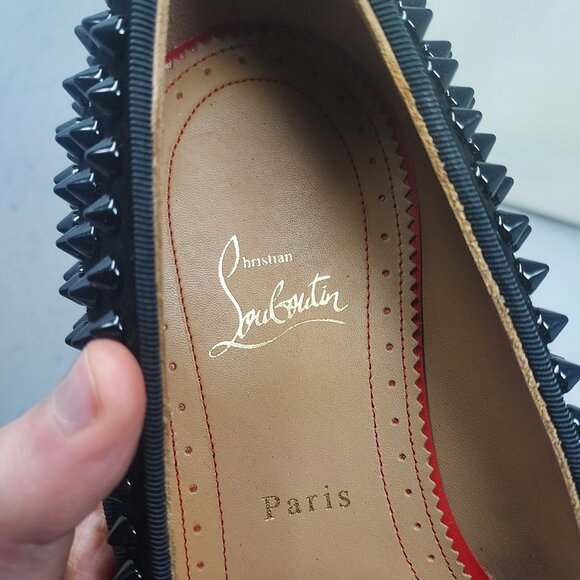 Christian Louboutin MENS Black Tassilo Spike Stud Tassel Leather Loafer - Picture 3 of 10